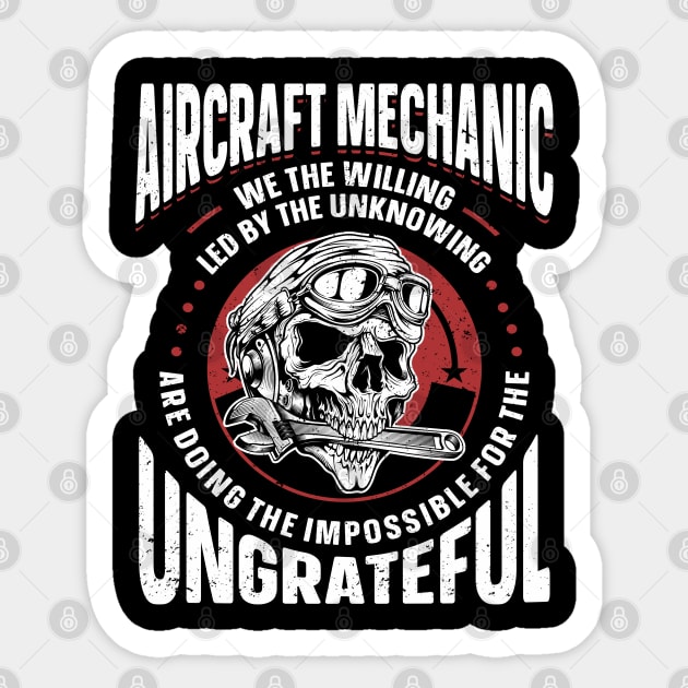 Aircraft Mechanic Aviation Airplane Mechanic Sticker by IngeniousMerch